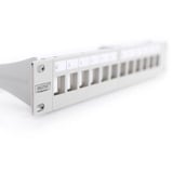 Digitus Panel de parche modular, 12 puertos, sin equipar, Patch Panel gris
