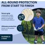 HUDORA Guantes de portero para niños, azul, Talla M azul/blanco