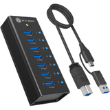ICY BOX IB-AC618a, Hub USB negro