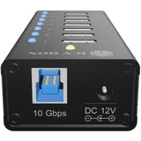 ICY BOX IB-AC618a, Hub USB negro