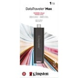 Kingston DataTraveler 1TB Max 1000R/900W USB 3.2 Gen 2, Lápiz USB negro, 1 TB, USB Tipo C, 3.2 Gen 2 (3.1 Gen 2), 1000 MB/s, Deslizar, Negro