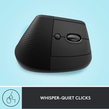 Logitech Lift ratón mano derecha RF Wireless + Bluetooth Óptico 4000 DPI grafito/Negro, mano derecha, Diseño vertical, Óptico, RF Wireless + Bluetooth, 4000 DPI, Grafito