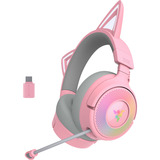 Razer Kraken Kitty V3 Pro Quartz, Auriculares para gaming rosa/Gris