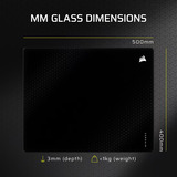Corsair MM Glass, Almohadilla de ratón para juegos negro