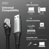 Digitus Cable Ethernet USB-A 3.2 Gen1 > RJ-45, 1Gbit/s, Adaptador negro