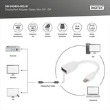 Digitus Cable adaptador DisplayPort blanco