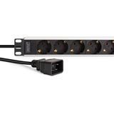 Digitus Regleta de enchufes 19" PDU con perfil de aluminio, 9 tomas negro/Aluminio