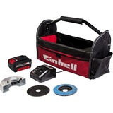 EINHELL Power X-Change Amoladora Angular a Batería TC-AG 18/115 Li Kit, 18Volt rojo/Negro