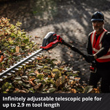 EINHELL Tijera telescópica profesional para setos a batería GP-HH 18/50 Li T BL-Solo, 18Volt, Cortasetos rojo/Negro