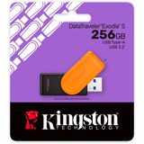 Kingston DataTraveler 256GB Portable USB 3.2 Gen 1 Exodia S (Black/Orange), Lápiz USB negro/Naranja, 256 GB, USB tipo A, 3.2 Gen 1 (3.1 Gen 1), Girar, 8,72 g, Negro, Naranja