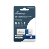 MediaRange Color Edition 8 GB, Lápiz USB blanco/Azul