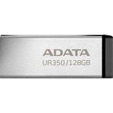 ADATA UR350 unidad flash USB 128 GB USB tipo A 3.2 Gen 1 (3.1 Gen 1) Negro, Plata, Lápiz USB níquel/Negro, 128 GB, USB tipo A, 3.2 Gen 1 (3.1 Gen 1), 100 MB/s, Tapa, Negro, Plata