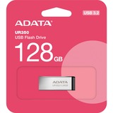ADATA UR350 unidad flash USB 128 GB USB tipo A 3.2 Gen 1 (3.1 Gen 1) Negro, Plata, Lápiz USB níquel/Negro, 128 GB, USB tipo A, 3.2 Gen 1 (3.1 Gen 1), 100 MB/s, Tapa, Negro, Plata