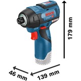 Bosch GDR 12V-110 Professional 2600 RPM Negro, Azul, Rojo, Tornillo de percusión azul/Negro, Destornillador de impacto, Mango de pistola, 1/4", Negro, Azul, Rojo, Sin escobillas, 2600 RPM