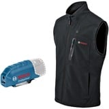 Bosch GHV 12+18V XA M PROFESSIONAL, Ropa de trabajo negro, Masculino, Adulto, 1 bolsillos, Cremallera, Poliéster, Spandex, Negro
