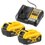 DEWALT Kit de batería de inicio DCB1104P2, 18 voltios, Cargador amarillo/Negro