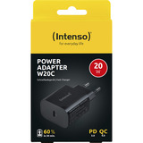Intenso Adaptador de corriente W20C, Cargador negro