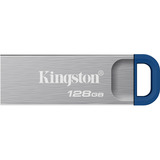 Kingston DataTraveler Kyson 128 GB, Lápiz USB plateado/Azul