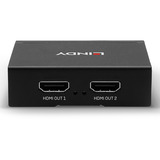 Lindy Divisor HDMI 4K de 2 puertos, Splitter HDMI negro