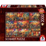 Schmidt Spiele Tiempo de disfrute: de viaje con libros y vino, Puzzle 