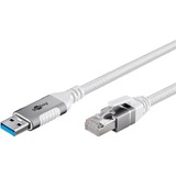 goobay Cable Ethernet USB-A 3.2 Gen1 con conector > conector RJ-45, Adaptador de red blanco