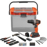 BLACK+DECKER Taladro atornillador percutor inalámbrico BCKSB02, 18 voltios, Martillo atornillador naranja/Negro