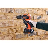 BLACK+DECKER Taladro atornillador percutor inalámbrico BCKSB02, 18 voltios, Martillo atornillador naranja/Negro