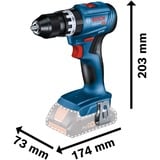 Bosch GSB 18V-45 Professional, Martillo atornillador azul/Negro, 3,5 cm, 1 cm, 97 dB, 86 dB, 18 V, Lithium-ion