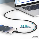 Digitus Cable de conexión de silicona USB 3.2 Gen 2 USB-C > USB-C negro