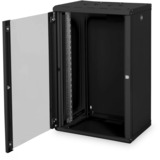 Digitus Carcasa de pared de la serie Unique - 600 x 450 mm (an. x pr.), Armario IT negro, Bastidor de pared, 100 kg, Negro