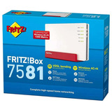 FRITZ! Box 7581 Wi-Fi 5 Router VDSL con módem Renovado blanco/Rojo