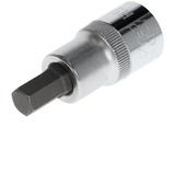 GEDORE Punta de llave de vaso para destornillador roja, 1/2", Llave de tubo cromado