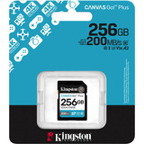 Kingston Canvas Go! Plus 256GB SDXC Canvas Go Plus Gen4 200MB/s C10 UHS-I U3 V30, Tarjeta de memoria negro, 256 GB, SDXC, Clase 10, UHS-I, 200 MB/s, 160 MB/s