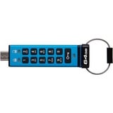 Kingston IronKey Keypad 200C USB-C de 64 GB 200C, FIPS 140-3 nivel 3 (pendiente) AES-256, Lápiz USB FIPS 140-3 nivel 3 (pendiente) AES-256, 64 GB, USB Tipo C, 3.2 Gen 1 (3.1 Gen 1), 280 MB/s, Funda, Azul