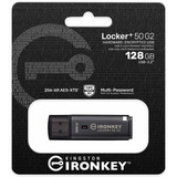 Kingston IronKey Locker+ 50 G2 128 GB, Lápiz USB antracita