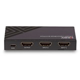 Lindy 38337 interruptor de video HDMI, Conmutador HDMI negro, HDMI, MicroUSB, Metal, Negro, 60 Hz, 48 Gbit/s