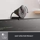 Logitech Brio 300 Cámaras web, Webcam negro, 2 MP, 1920 x 1080 Pixeles, Full HD, 30 pps, 1280x720@30fps, 1920x1080@30fps, 720p, 1080p