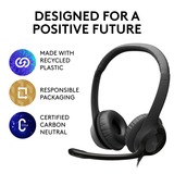 Logitech LGT-H390 Auriculares y Cascos, Auriculares con micrófono negro, Alámbrico, Oficina/Centro de llamadas, 20 - 20000 Hz, 197 g, Auriculares, Negro, Minorista