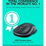 Logitech M185 Ratones, Ratón gris, Ambidextro, Óptico, RF inalámbrico, 1000 DPI, Gris, Minorista