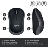 Logitech M185 ratón Ambidextro RF inalámbrico Óptico 1000 DPI gris, Ambidextro, Óptico, RF inalámbrico, 1000 DPI, Gris, Minorista