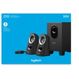 Logitech Z313 25 W Negro 2.1 canales, Altavoces de PC negro/Plateado, 2.1 canales, 25 W, PC, Negro, 50 W, Alámbrico, Minorista