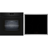 Neff BTX46PIB0 sets de electrodoméstico de cocina Con placa de inducción Horno eléctrico, Juego para horno negro/Acero fino, Con placa de inducción, 4 zona(s), Vidrio y cerámica, Negro, Tocar, 58,3 cm