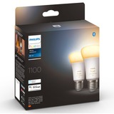 Philips Hue Bombilla inteligente A60 - E27 - 1100 (paquete de 2), Lámpara LED Philips Hue White ambiance Bombilla inteligente A60 - E27 - 1100 (paquete de 2), Bombilla inteligente, Blanco, Bluetooth/Zigbee, LED integrado, E27, Luz fría, Blanco cálido