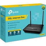 TP-Link TD-W9960V router inalámbrico Gigabit Ethernet Banda única (2,4 GHz) Negro negro, Wi-Fi 4 (802.11n), Banda única (2,4 GHz), Ethernet, VDSL, Negro, Router de sobremesa