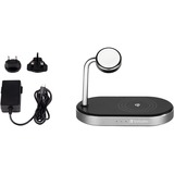 Verbatim WCS-02 Universal Negro USB Cargador inalámbrico Carga rápida Interior, Estación de carga negro/Aluminio, Interior, USB, Cargador inalámbrico, 1,5 m, Negro