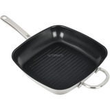 WMF Durado 07.4844.6021 cacerola Sartén parrilla Plaza, Pan acero fino/Antracita, Plaza, Sartén parrilla, Acero inoxidable, CeraProtect, 400 °C, Acero inoxidable