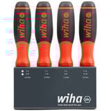 Wiha Destornillador con portapuntas SoftFinish, 1/4" negro/Rojo