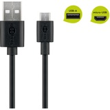 goobay 38659 cable USB 0,5 m USB 3.2 Gen 1 (3.1 Gen 1) USB A Micro-USB B Negro negro, 0,5 m, USB A, Micro-USB B, USB 3.2 Gen 1 (3.1 Gen 1), 0,48 Mbit/s, Negro