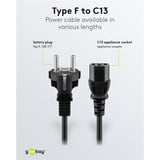 goobay Cable de conexión para dispositivos de corriente alterna C13 > Enchufe con toma de tierra negro