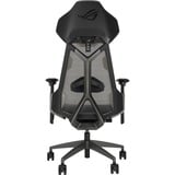 ASUS ROG Destrier Ergo Asiento de malla Respaldo de rejilla, Asientos de juego negro/Gris, Asiento de malla, Respaldo de rejilla, Negro, Gris, Aluminio, Negro